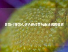 足彩代理怎么做合规经营与市场拓展策略