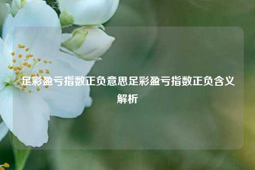 足彩盈亏指数正负意思足彩盈亏指数正负含义解析