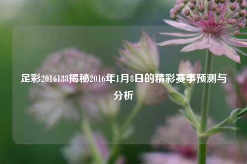 足彩2016188揭秘2016年1月8日的精彩赛事预测与分析