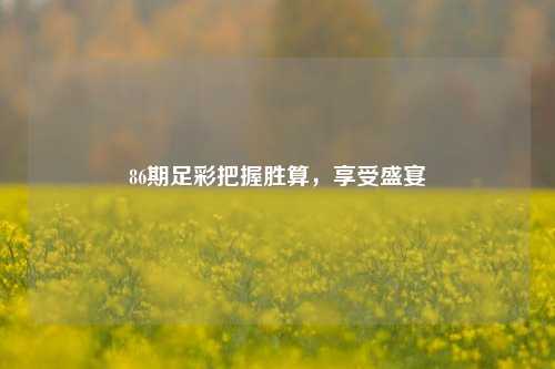 86期足彩把握胜算，享受盛宴