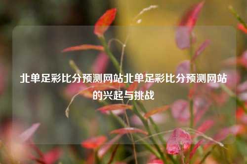 北单足彩比分预测网站北单足彩比分预测网站的兴起与挑战