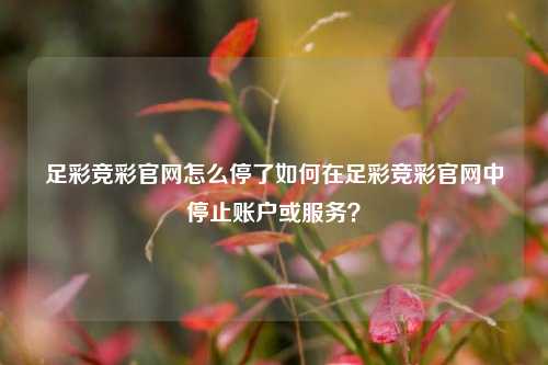 足彩竞彩官网怎么停了如何在足彩竞彩官网中停止账户或服务？