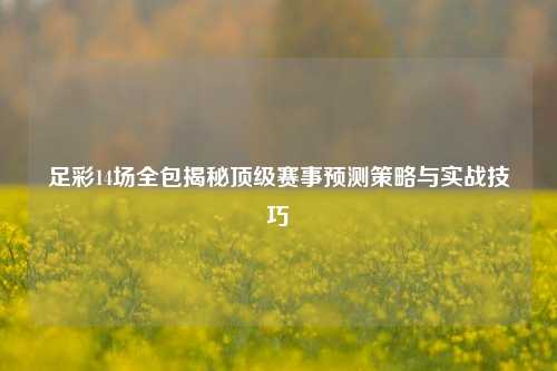 足彩14场全包揭秘顶级赛事预测策略与实战技巧