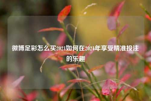 微博足彩怎么买2021如何在2021年享受精准投注的乐趣