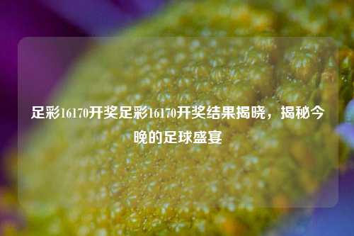 足彩16170开奖足彩16170开奖结果揭晓，揭秘今晚的足球盛宴