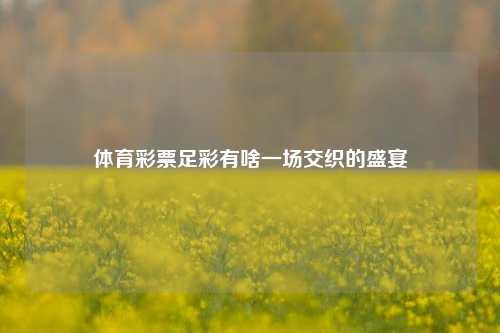 体育彩票足彩有啥一场交织的盛宴