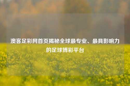澳客足彩网首页揭秘全球最专业、最具影响力的足球博彩平台
