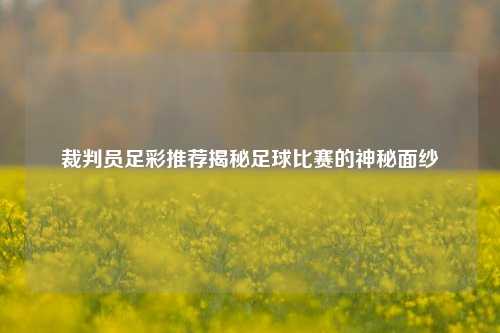 裁判员足彩推荐揭秘足球比赛的神秘面纱