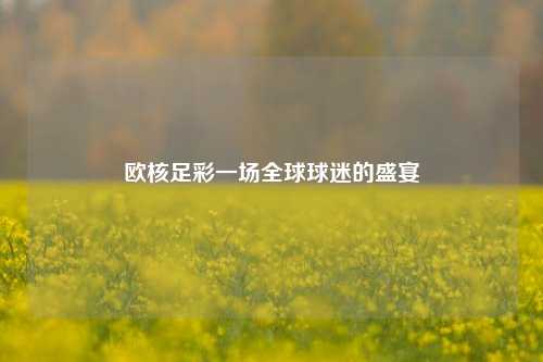 欧核足彩一场全球球迷的盛宴