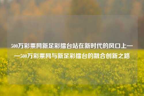 500万彩票网新足彩擂台站在新时代的风口上——500万彩票网与新足彩擂台的融合创新之路