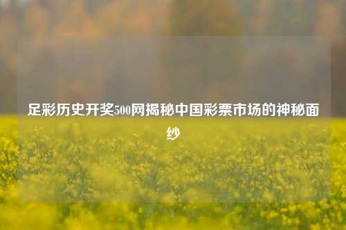 足彩历史开奖500网揭秘中国彩票市场的神秘面纱