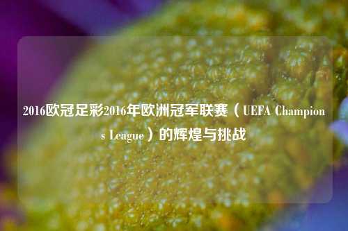 2016欧冠足彩2016年欧洲冠军联赛（UEFA Champions League）的辉煌与挑战