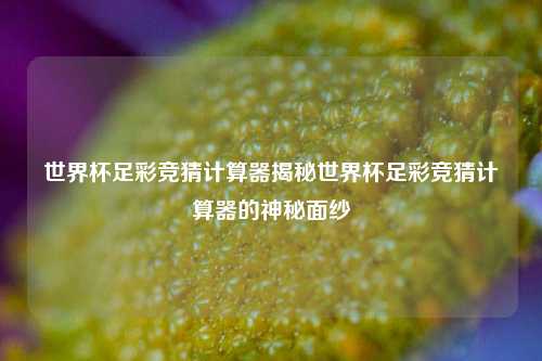 世界杯足彩竞猜计算器揭秘世界杯足彩竞猜计算器的神秘面纱
