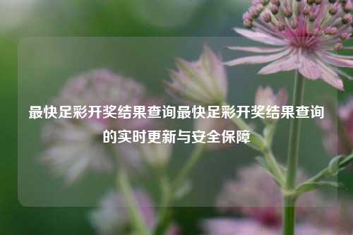 最快足彩开奖结果查询最快足彩开奖结果查询的实时更新与安全保障