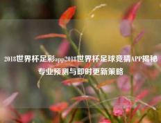 2018世界杯足彩app2018世界杯足球竞猜APP揭秘专业预测与即时更新策略