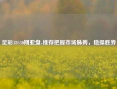 足彩18030期亚盘-推荐把握市场脉搏，稳操胜券