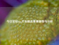 今日足彩app大全精选赛事推荐与分析