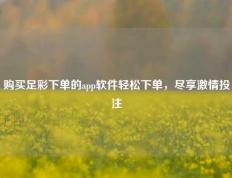 购买足彩下单的app软件轻松下单，尽享激情投注