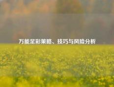 万能足彩策略、技巧与风险分析