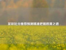 足彩比分推荐预测精准把握胜算之道