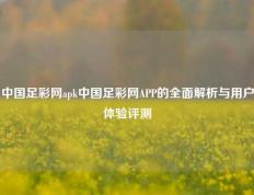 中国足彩网apk中国足彩网APP的全面解析与用户体验评测