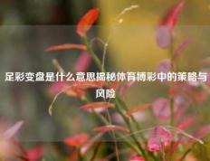 足彩变盘是什么意思揭秘体育博彩中的策略与风险
