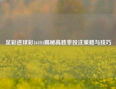 足彩进球彩16184揭秘高胜率投注策略与技巧