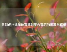 足彩虎扑揭秘体育博彩平台背后的黑幕与真相