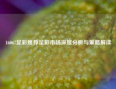 16067足彩推荐足彩市场深度分析与策略解读