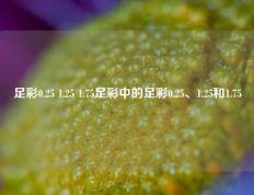 足彩0.25 1.25 1.75足彩中的足彩0.25、1.25和1.75
