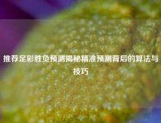 推荐足彩胜负预测揭秘精准预测背后的算法与技巧