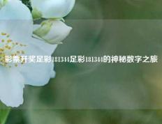 彩票开奖足彩181344足彩181344的神秘数字之旅