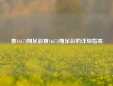 查16173期足彩查16173期足彩的详细指南