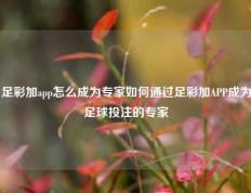 足彩加app怎么成为专家如何通过足彩加APP成为足球投注的专家