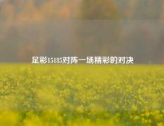 足彩15185对阵一场精彩的对决