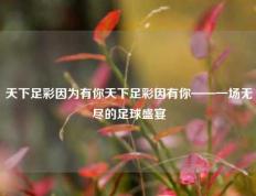 天下足彩因为有你天下足彩因有你——一场无尽的足球盛宴