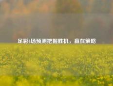 足彩4场预测把握胜机，赢在策略