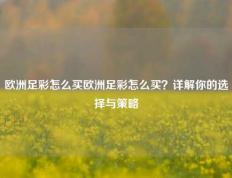 欧洲足彩怎么买欧洲足彩怎么买？详解你的选择与策略