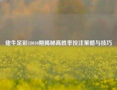 佬牛足彩18010期揭秘高胜率投注策略与技巧