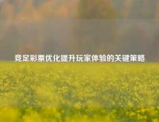 竞足彩票优化提升玩家体验的关键策略