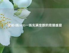 足彩4场16185一场充满变数的竞猜盛宴