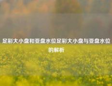 足彩大小盘和亚盘水位足彩大小盘与亚盘水位的解析