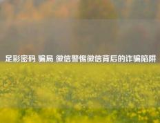 足彩密码 骗局 微信警惕微信背后的诈骗陷阱