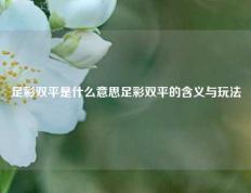 足彩双平是什么意思足彩双平的含义与玩法