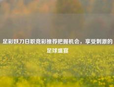 足彩妖刀日职竞彩推荐把握机会，享受刺激的足球盛宴