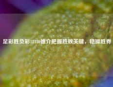 足彩胜负彩18130推介把握胜败关键，稳操胜券