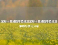 足彩十四场胜平负投注足彩十四场胜平负投注策略与技巧分享
