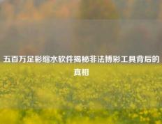 五百万足彩缩水软件揭秘非法博彩工具背后的真相