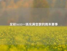 足彩16143一场充满变数的周末赛事
