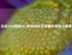 足彩18100揭秘2023年欧洲杯足球赛的预测与策略